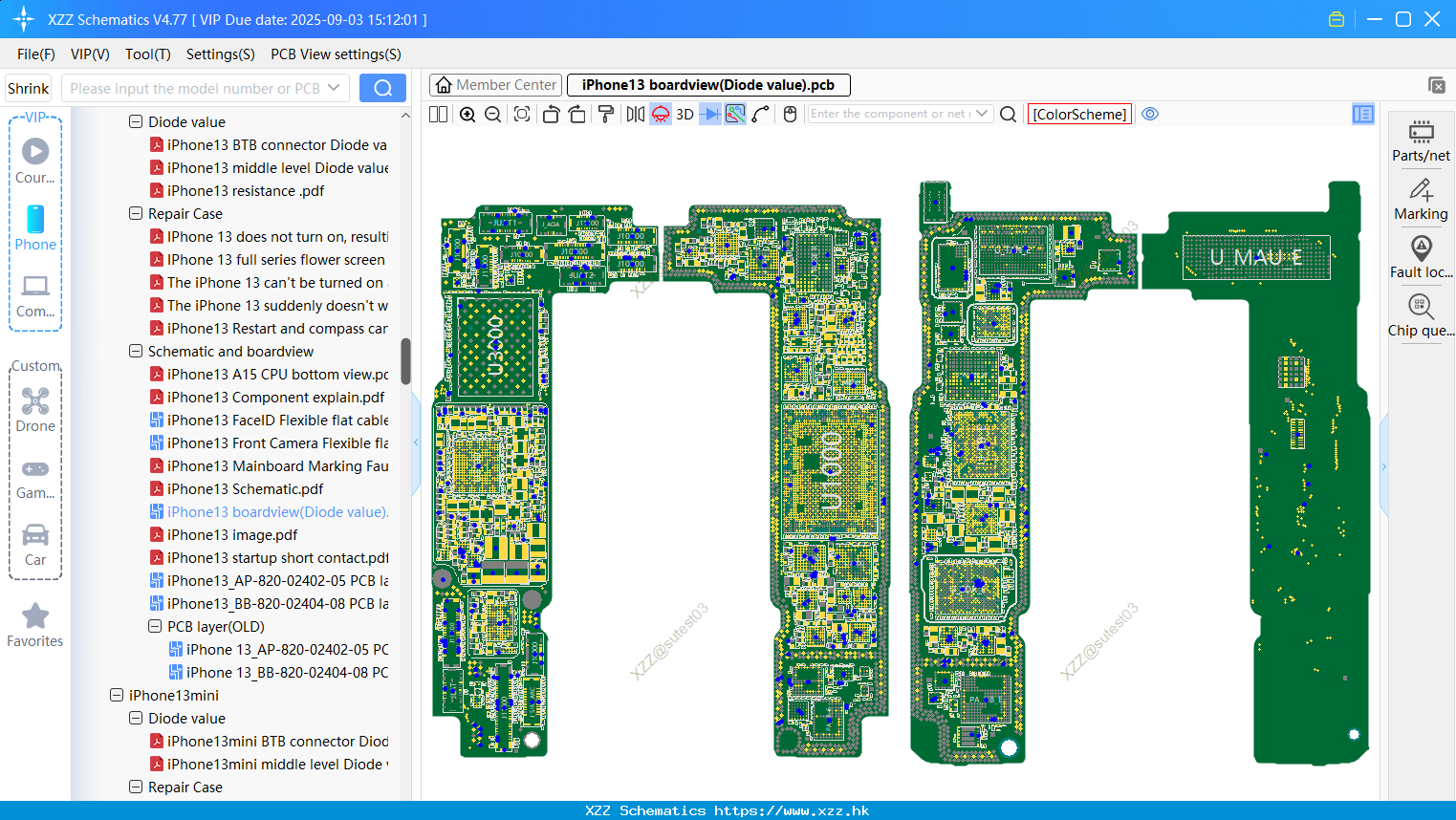 IPhone13 Boardview(Diode Value)